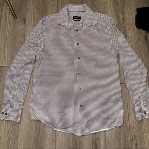 Bugatchi Shirt Mens M Medium OoohCotton Tech 8 Way Stretch Performance